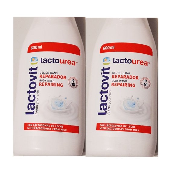 Repairing Body Wash Lactovit Lactourea 20.3 fl. oz. 600ml 2 Bottles - Picture 1 of 3
